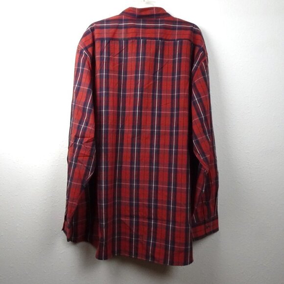 Lee Button Front Shirt Men's Size 3XL Red Plaid Long Sleeve - Picture 5 of 11